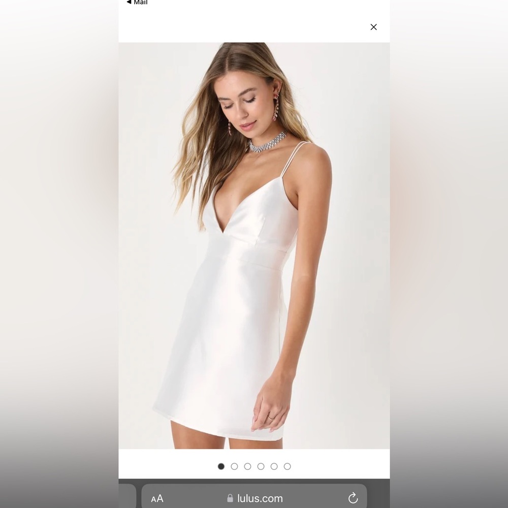 Lulus glamorous life white sleeveless mini dress